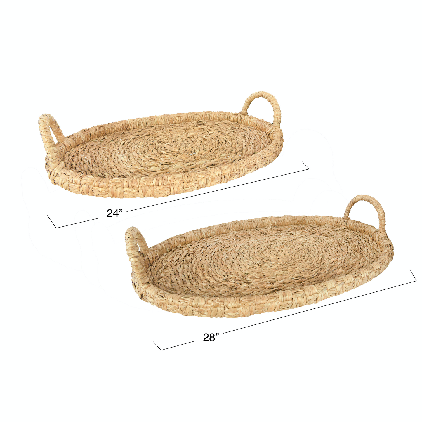 Hand Woven Trays with Handles