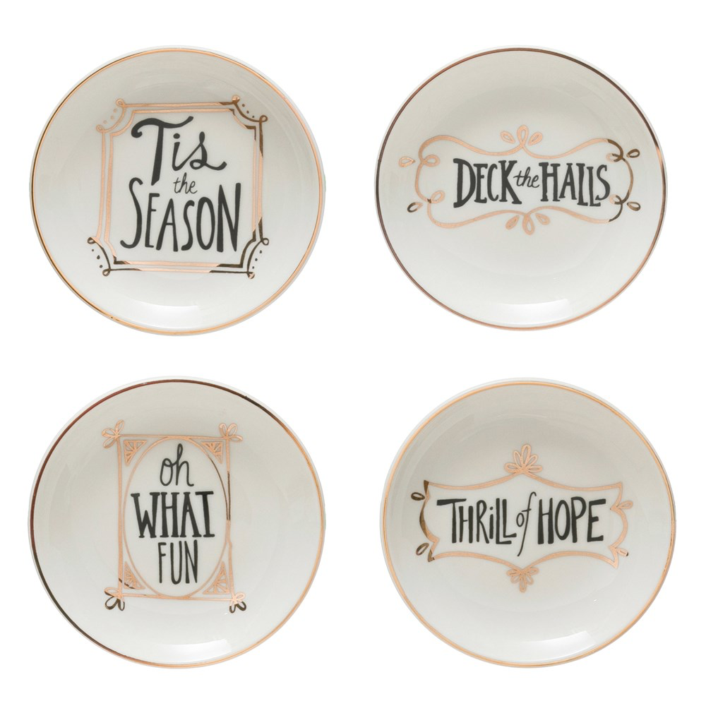 Round Holiday Stoneware Dish