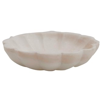 Carved Marble Flower Shaped Dish