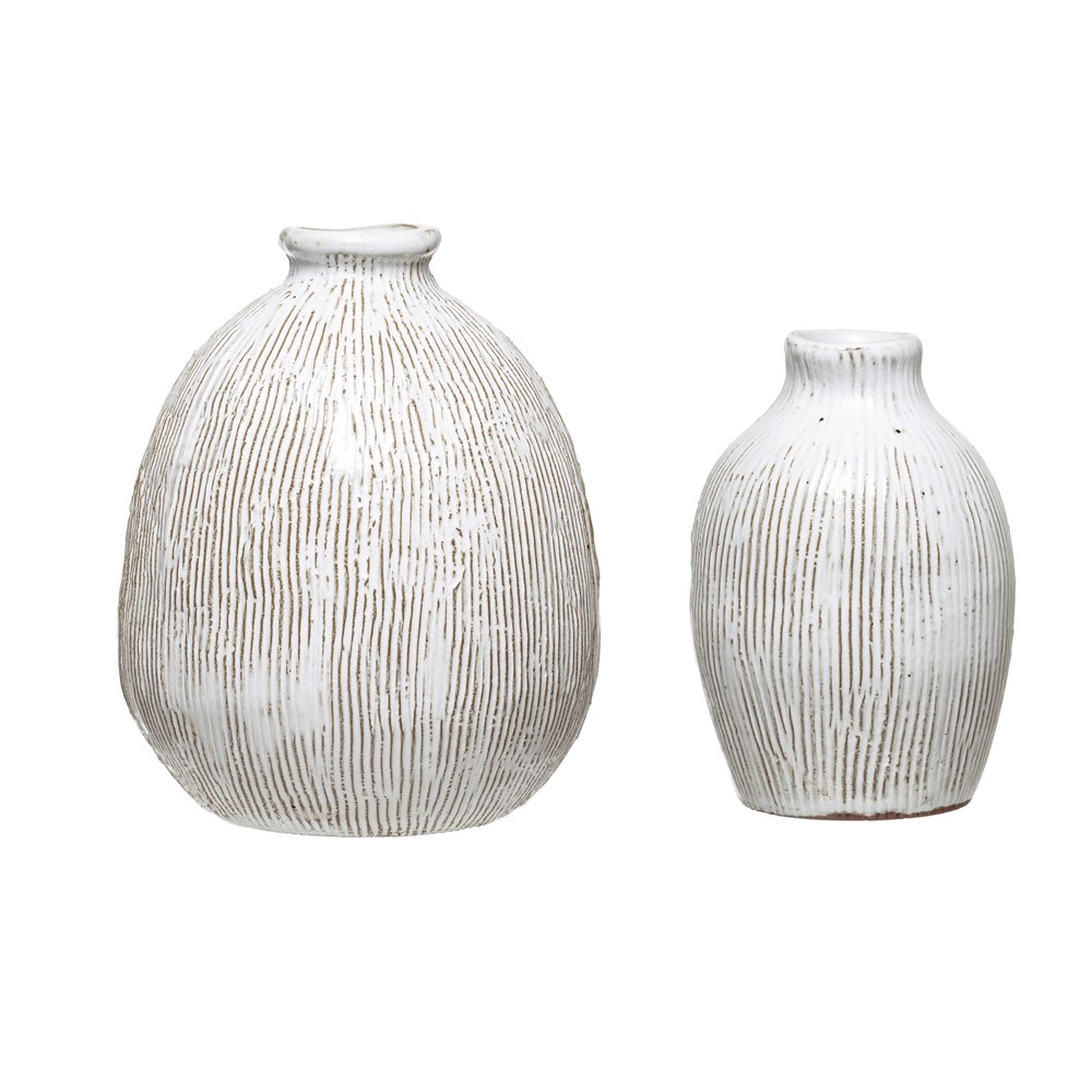 Terra-cotta Vase with Engraved Lines