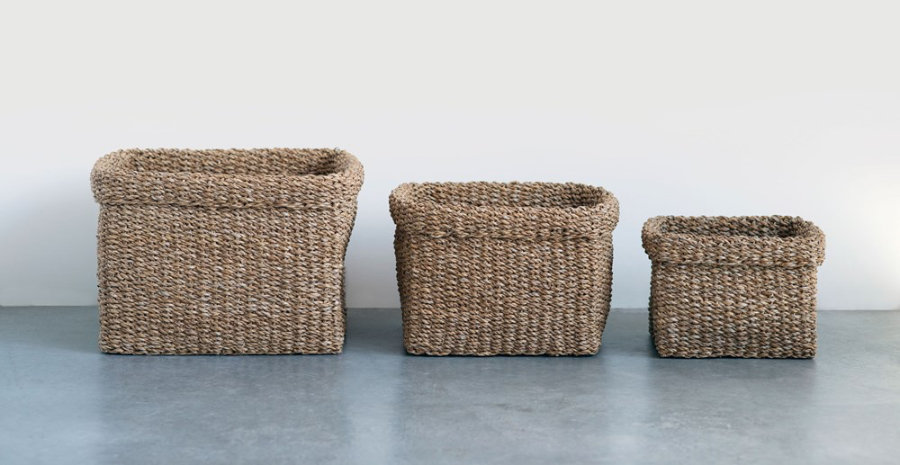 Natural Woven Seagrass Baskets