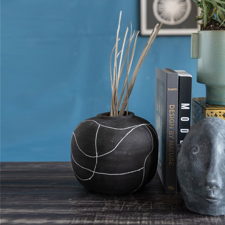 Hand-Painted Terra-cotta Vase