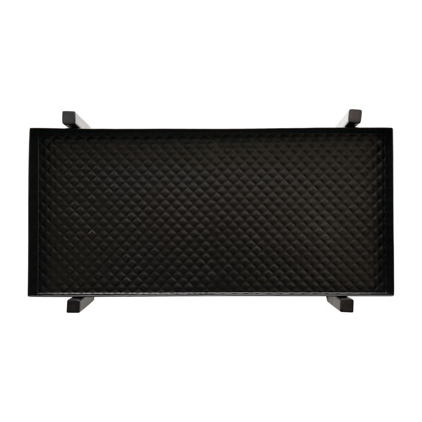 Decorative Embossed Metal Tray with Legs