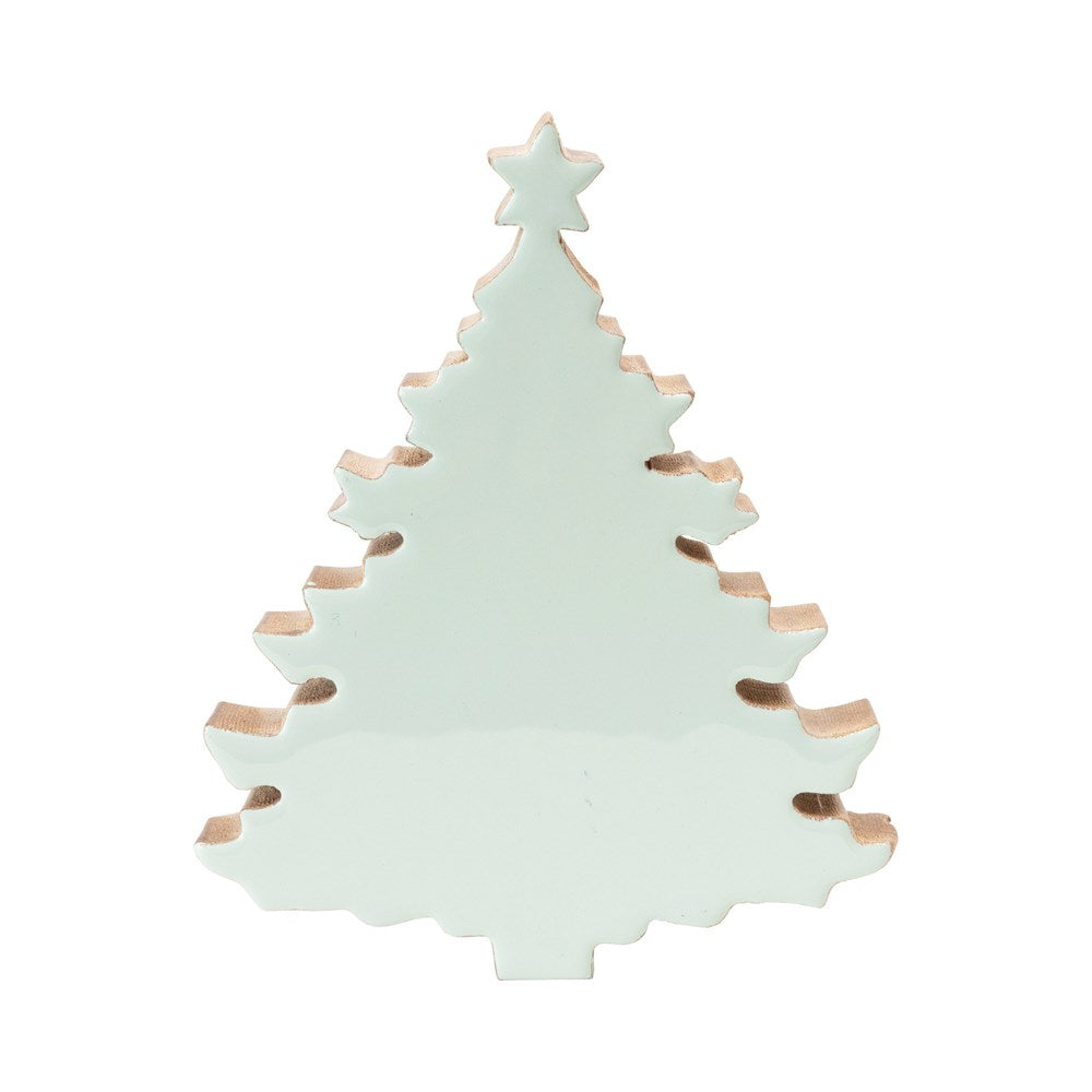 Enameled Mango Wood Christmas Tree