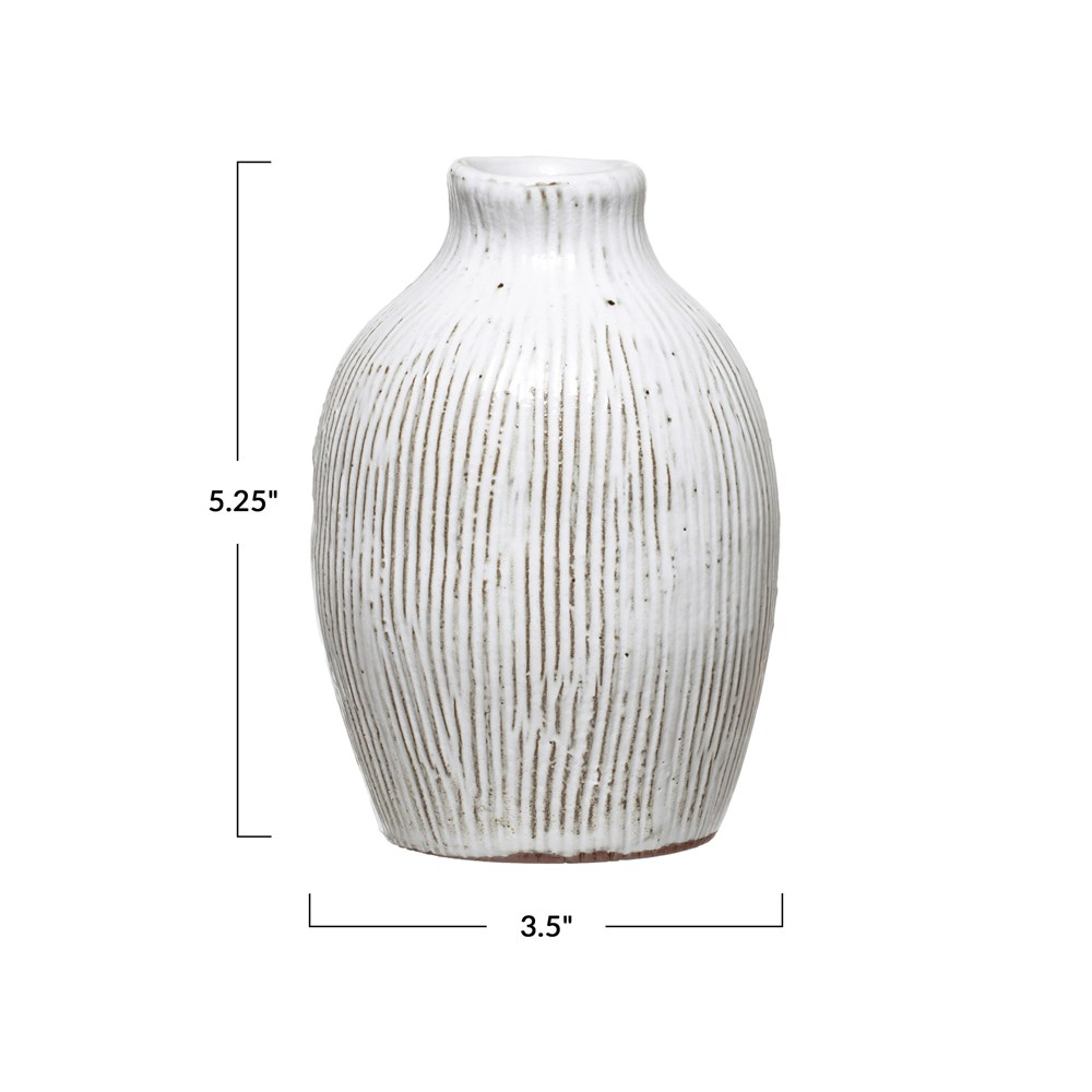 Terra-cotta Vase with Engraved Lines