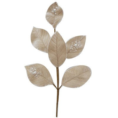 Velvet Magnolia Leaf Spray