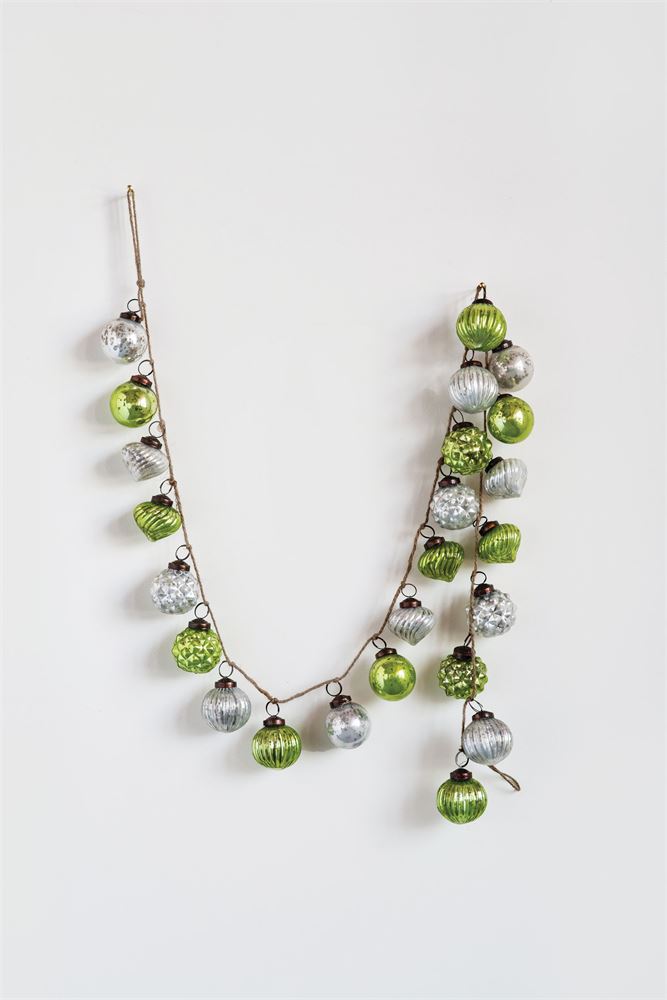 Embossed Mercury Glass Ornament Garland
