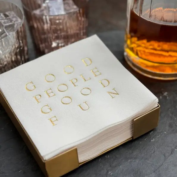 Brass Plated Cocktail Napkin Hostess Set