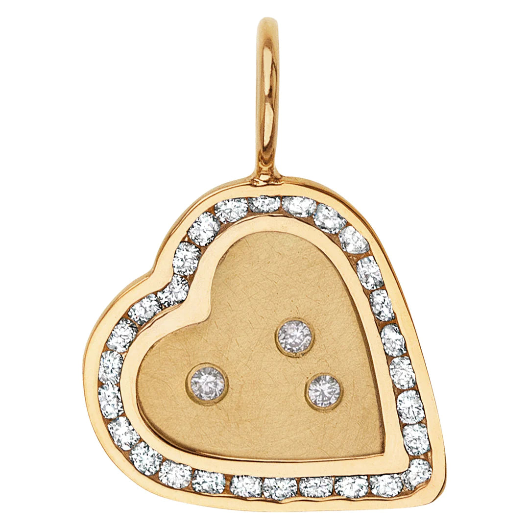 Diamond Channel Set Heart Charm