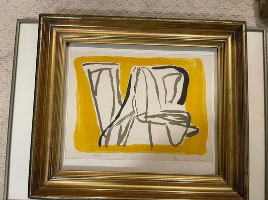 Yellow Abstract Artwork by Bram Van Velde