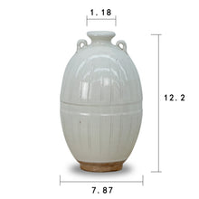 Load image into Gallery viewer, Ceramic Pot with Stripe Decoration Unglazed Base
