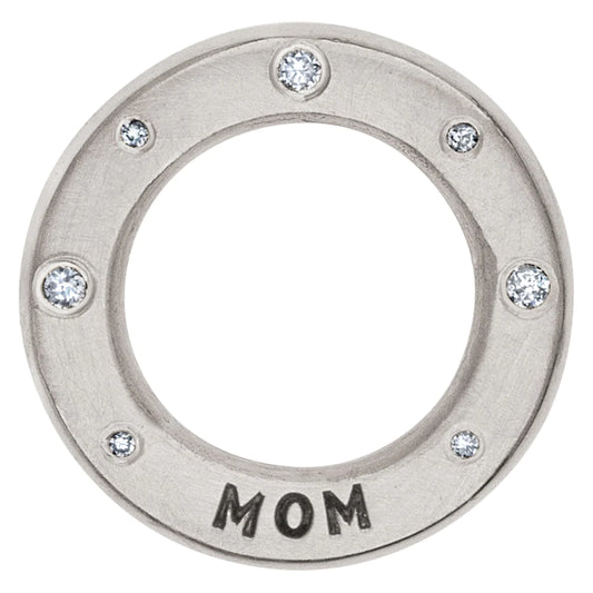 Silver Mom Thick Open Circle