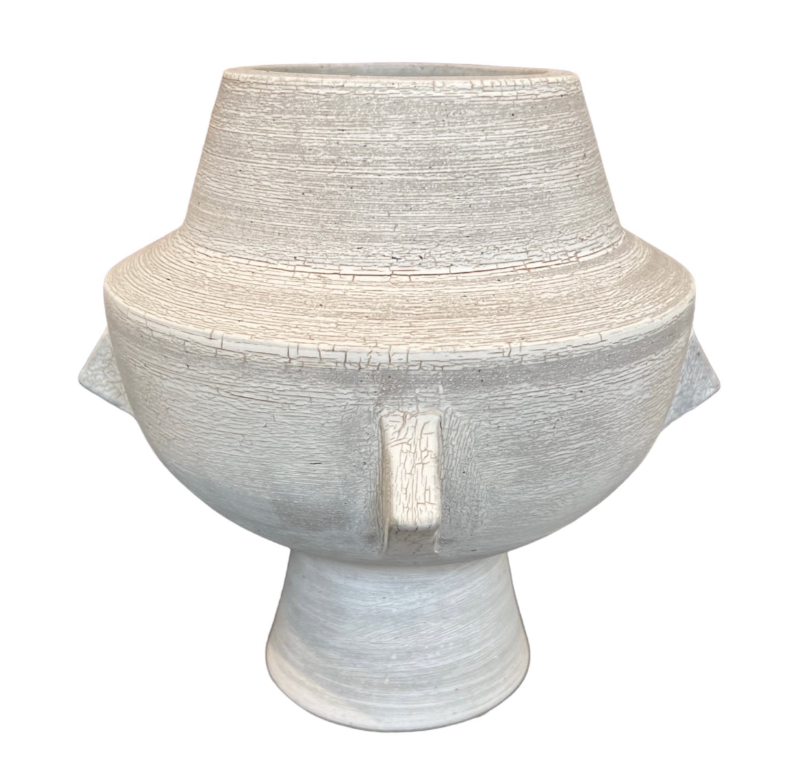 Shaped Stoneware Vase with Fins