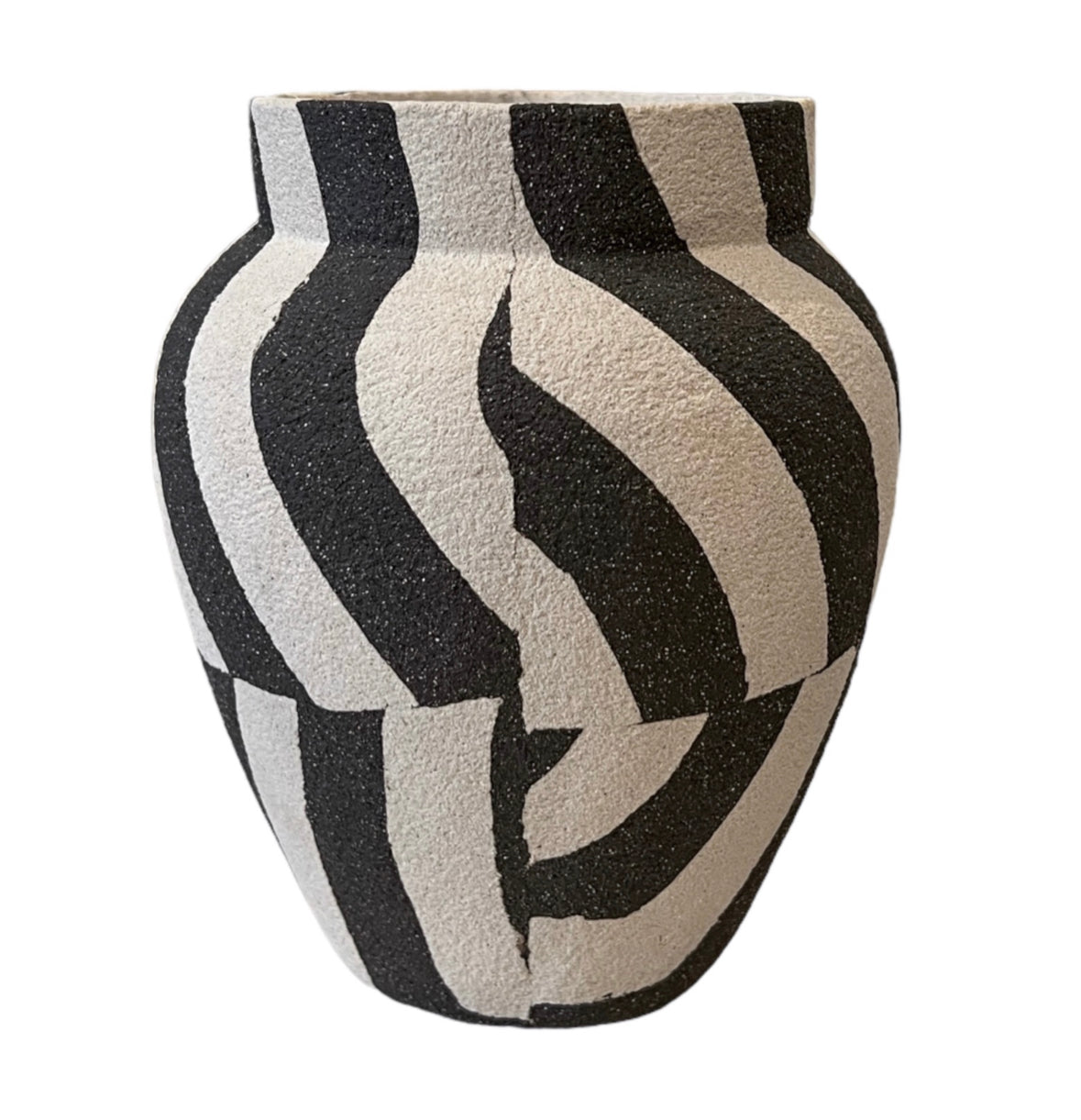 Striped Stoneware Vase E