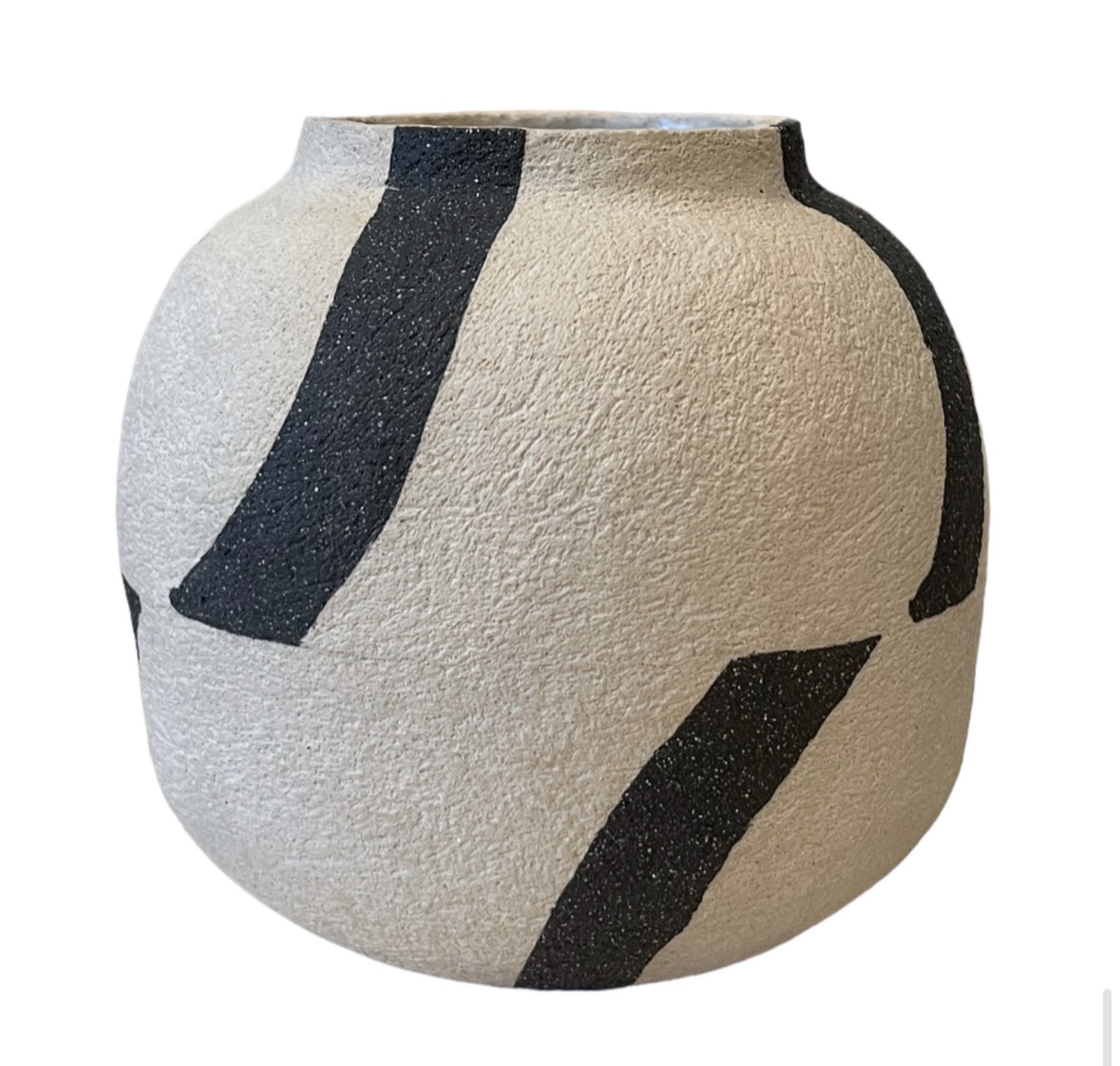 Striped Stoneware Vase H