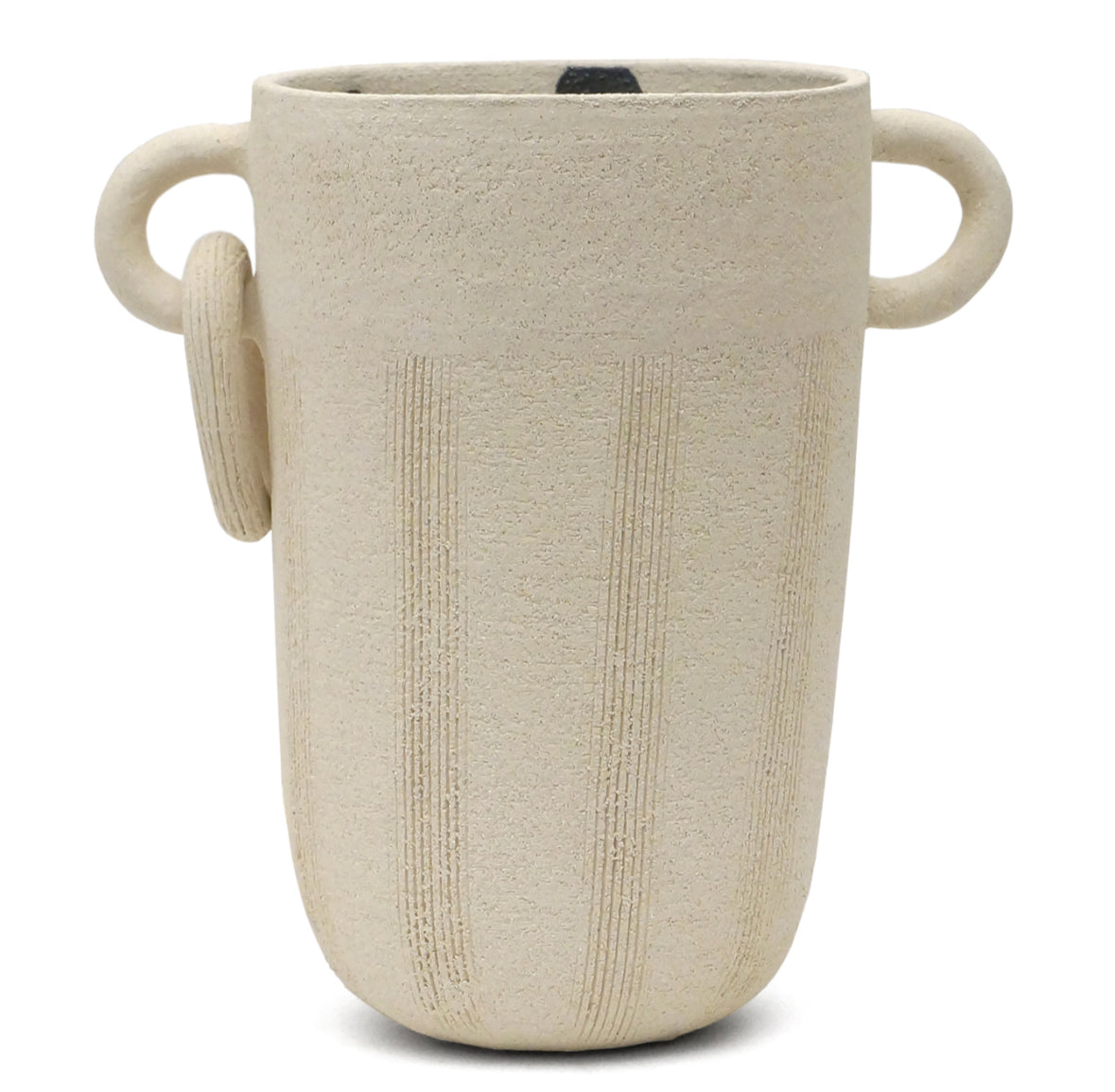 Incised Stoneware Vase with Handles