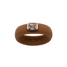 Load image into Gallery viewer, Cognac Emerald Cut Diamond Silicone Ring
