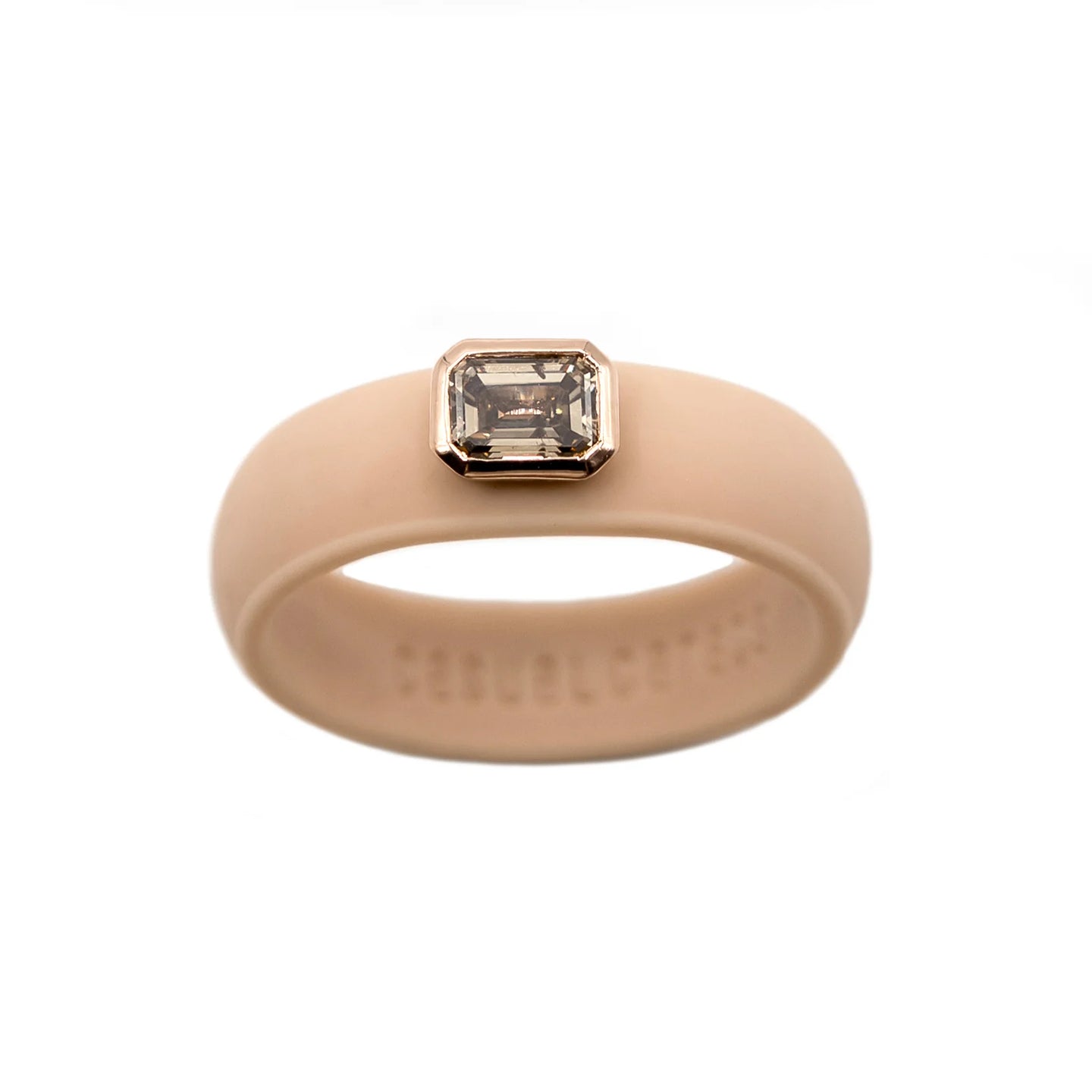 Cognac Emerald Cut Diamond Silicone Ring