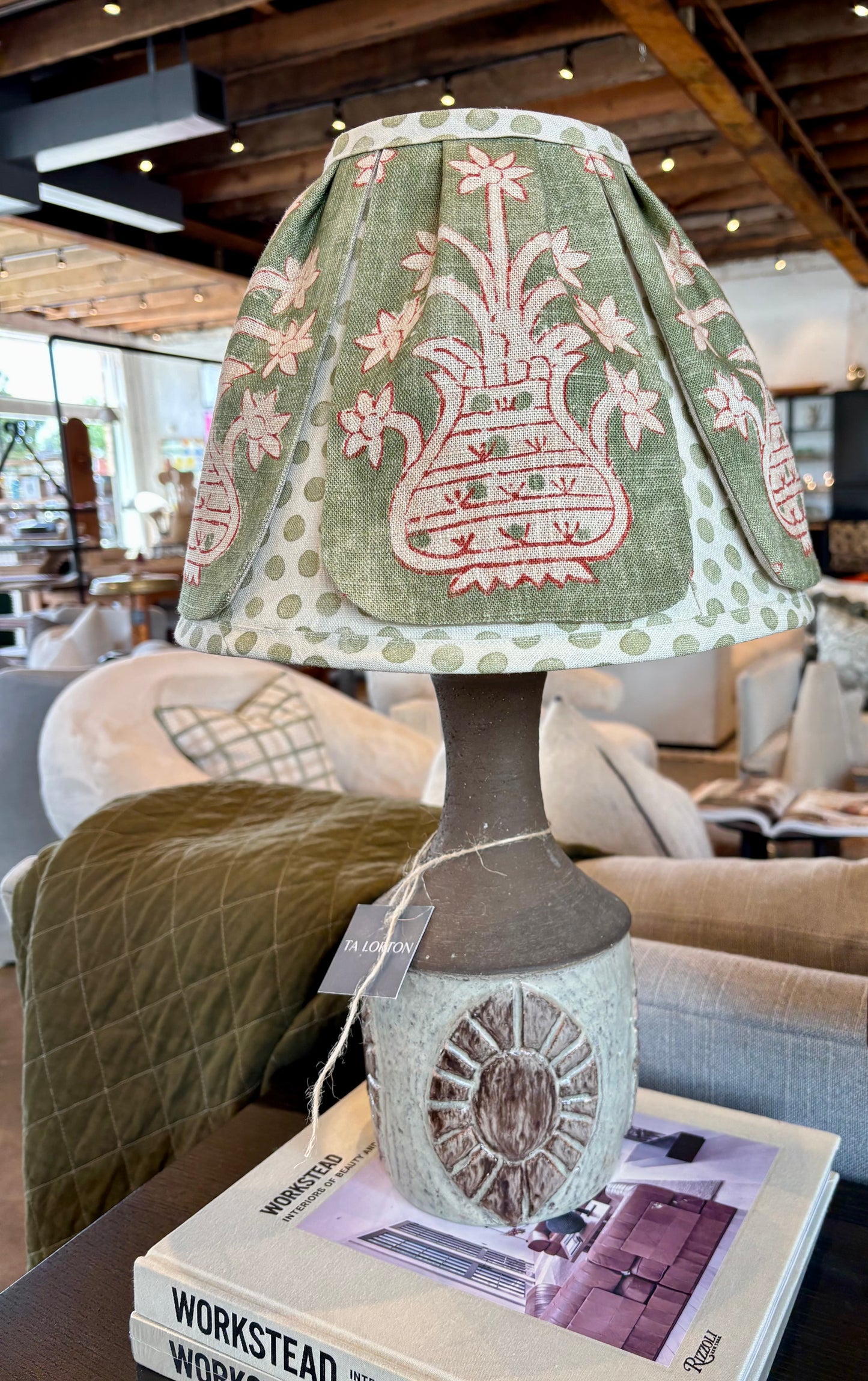 Danish Pottery Lamp & Shade