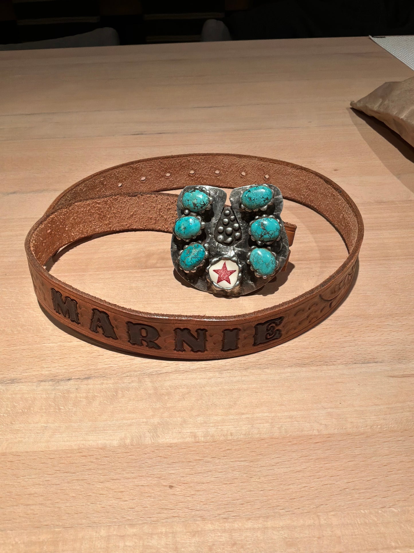 Vintage Beltand Turquoise Belt Buckle