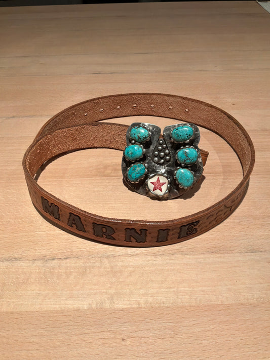 Vintage Beltand Turquoise Belt Buckle