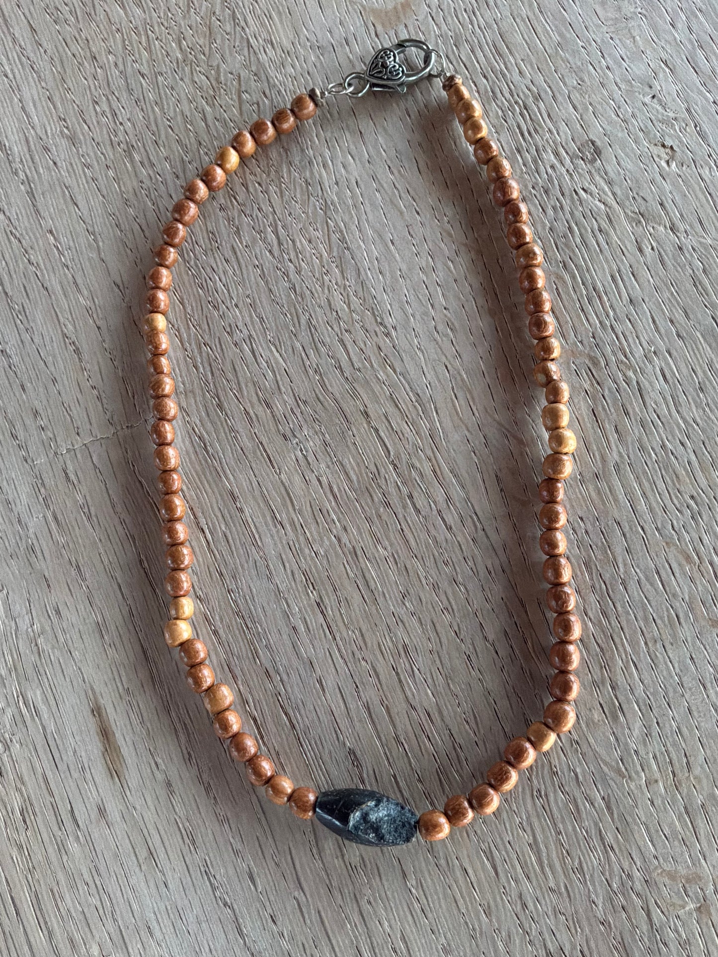 Vintage Wood and Stone Necklace