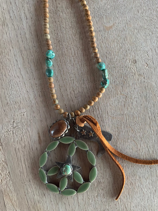 Peace and Vintage Beads Necklace