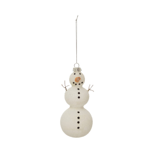 Hand painted Glass Snowman Ornament