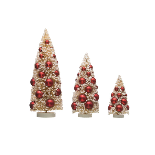 Bottle Brush Trees with Ornaments