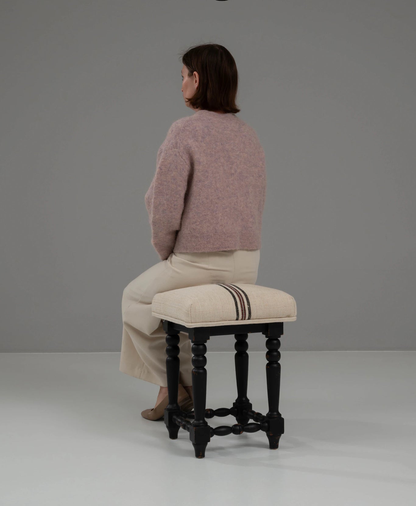 Upholstered Stool From France