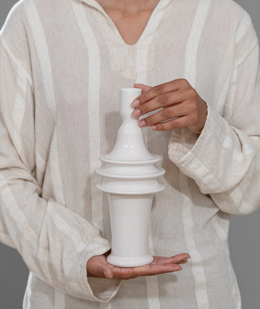 Ceramic Candlestick White