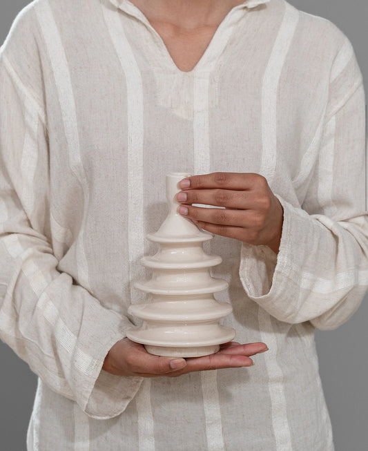 Ceramic Eggshell Candlestick