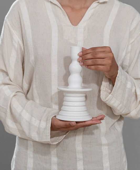 Ceramic Candlestick White