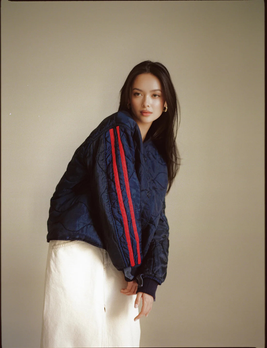 Military Liner Track Jacket Navy/Red