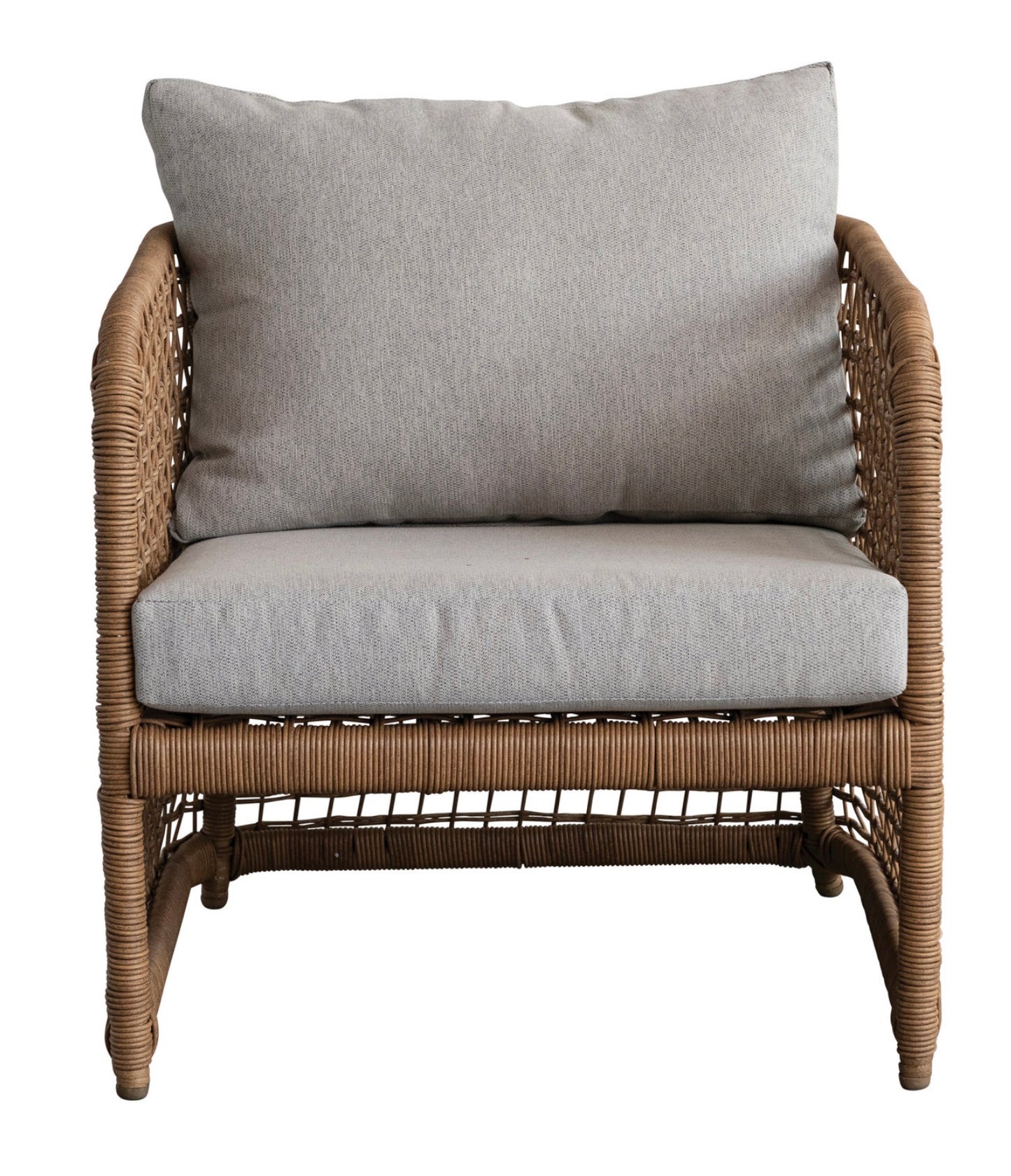 Hand-Woven Plastic Wicker Indoor/Outdoor Chair