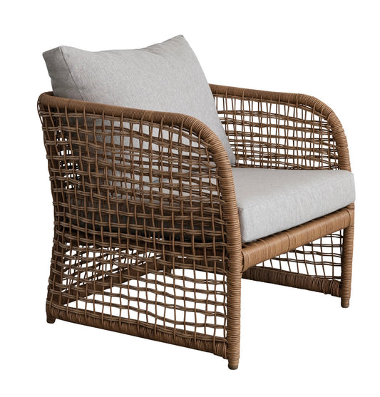 Hand-Woven Plastic Wicker Indoor/Outdoor Chair