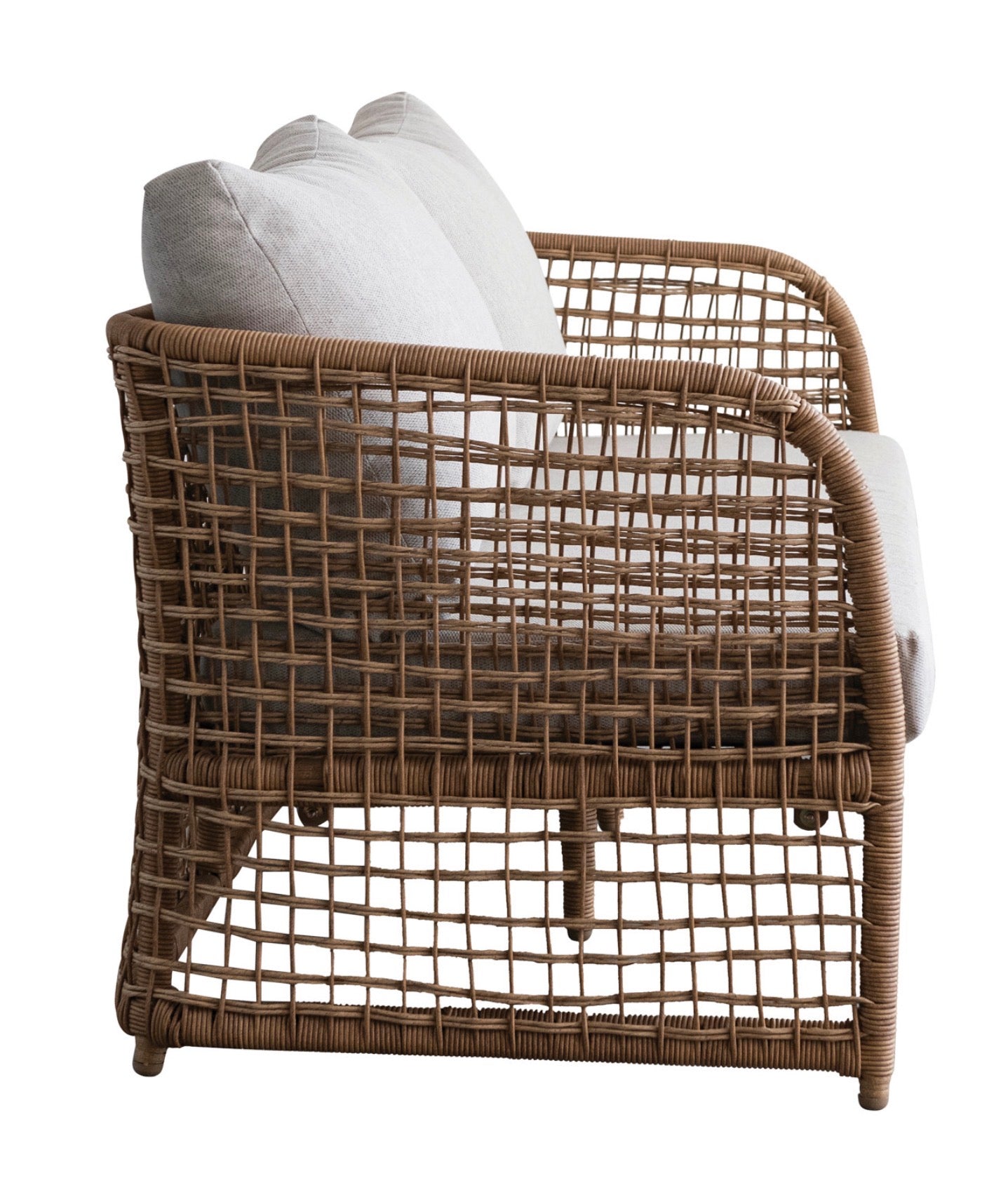 Hand-Woven Plastic Wicker Indoor/Outdoor Sofa