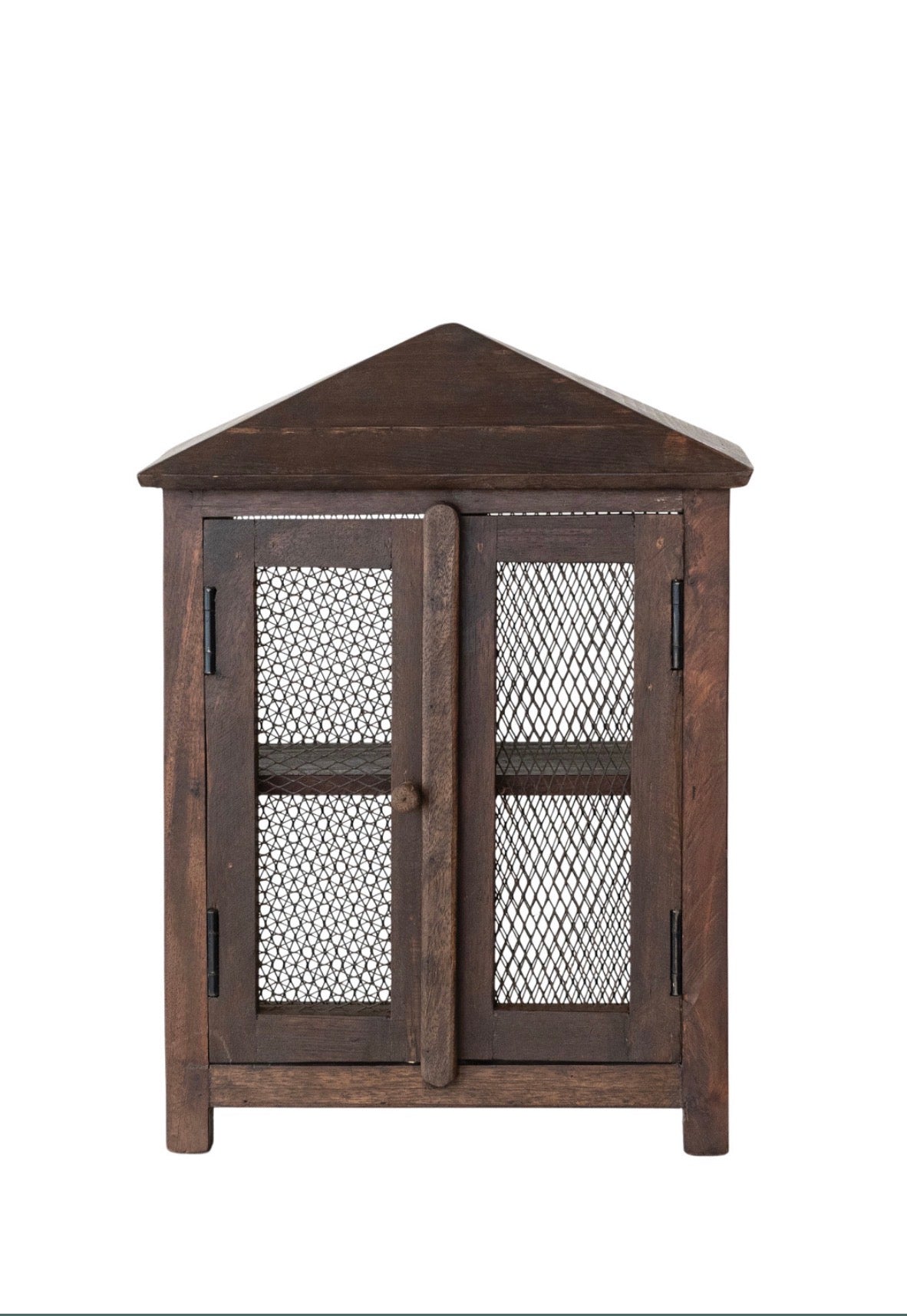 Reclaimed Wood Cabinet with Metal Mesh Doors