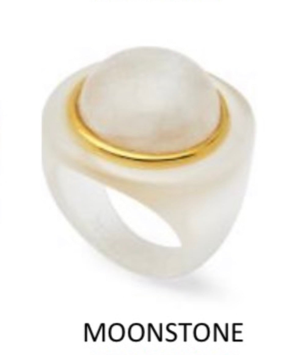 Opal Resin Moonstone Ring