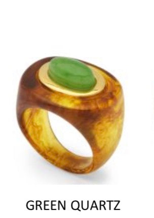Tortoise Shell Resin-Green Quartz