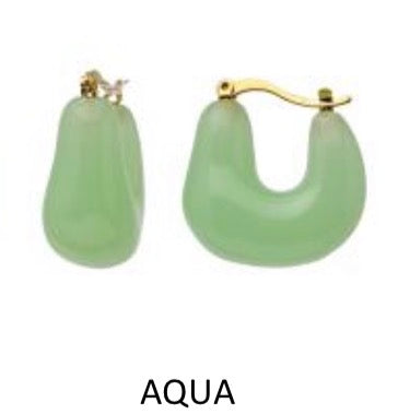 Aqua Resin Earrings