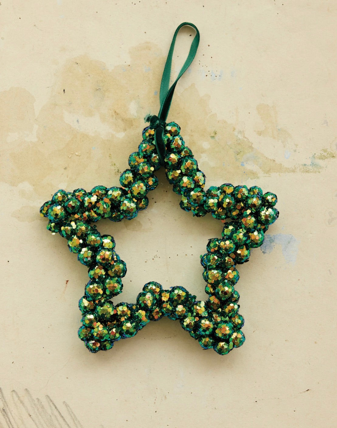 Star Ornament with Iridescent Glitter