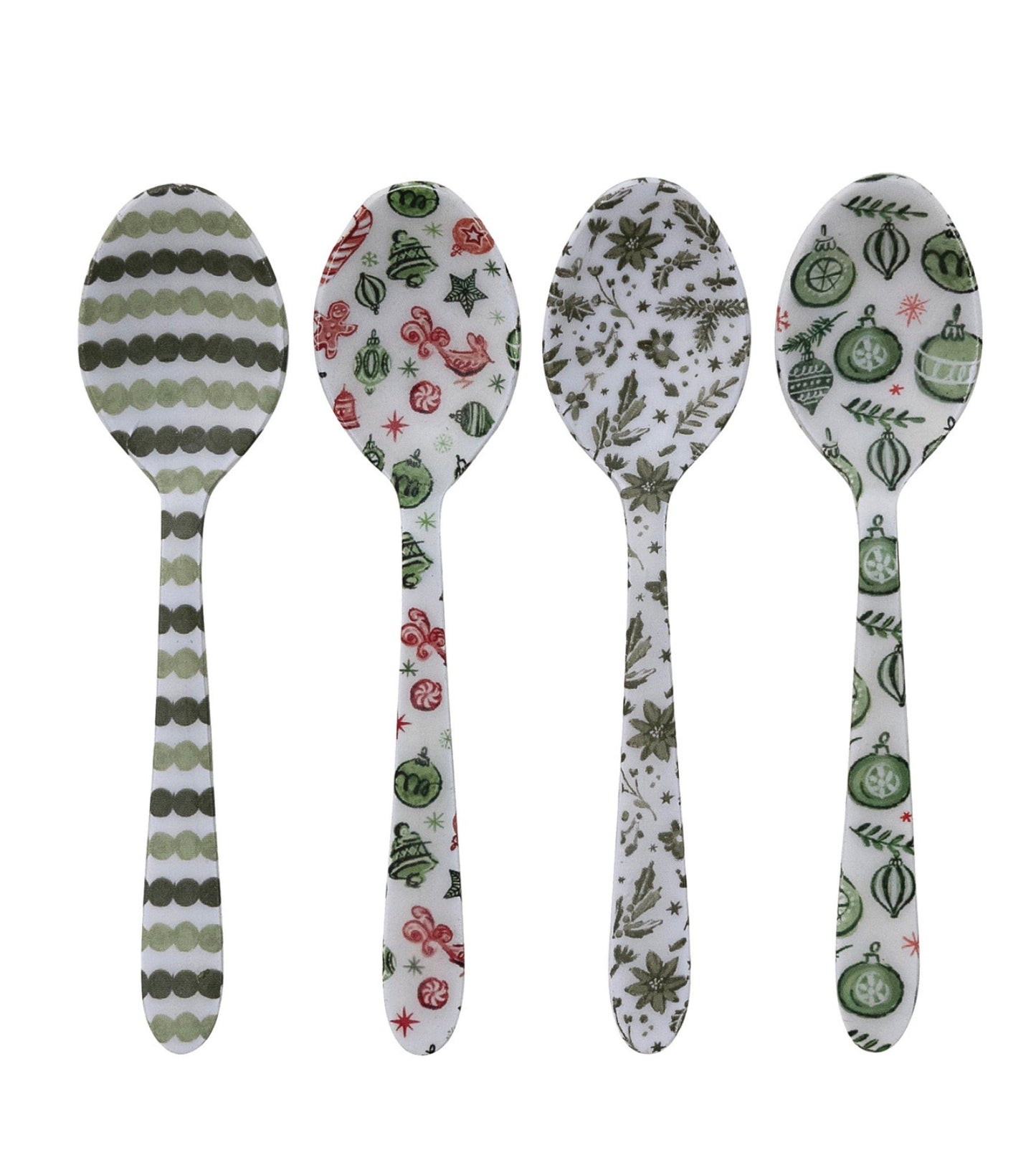 Enameled Spoon with Holiday Pattern, 4 Styles