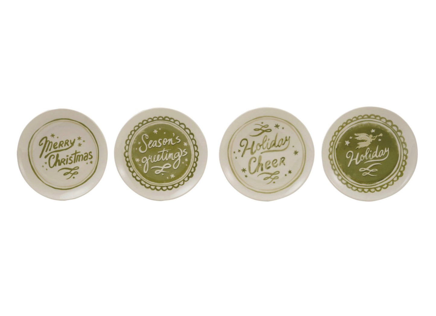 Stoneware Dish with Holiday Design & Saying, 4 Styles
