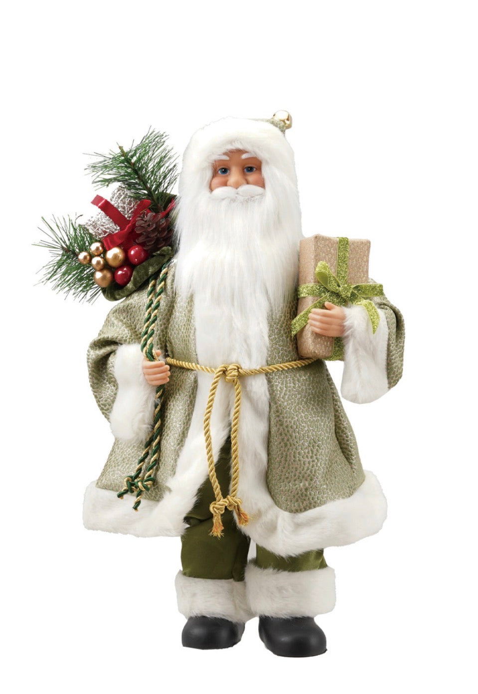 Fur Santa with Bouquet & Gift