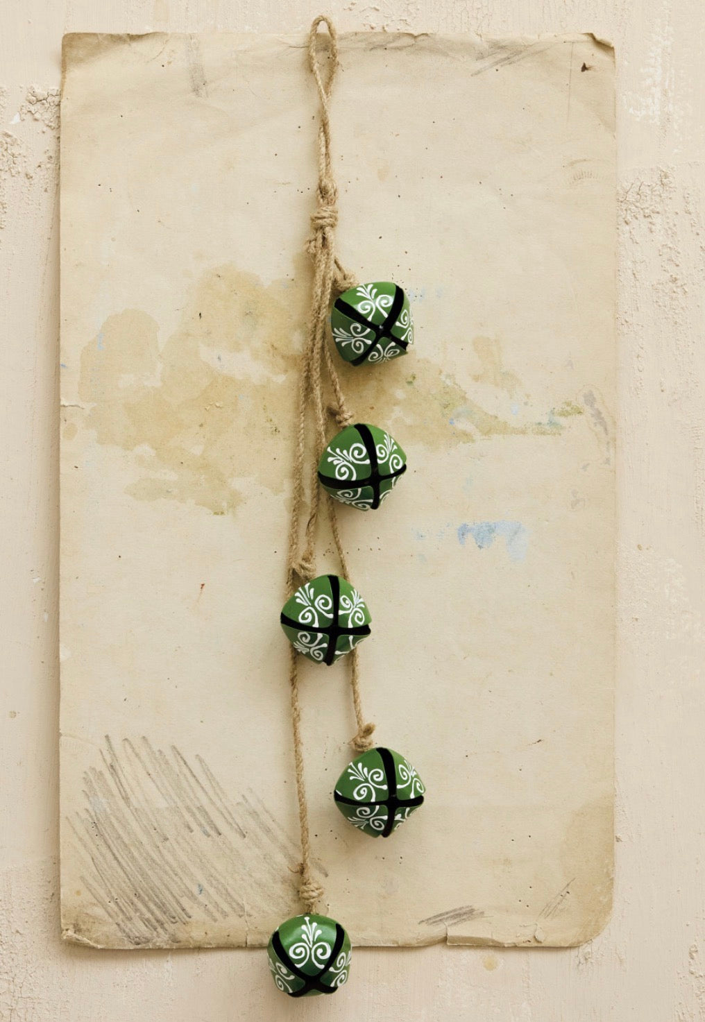 Hanging Hand-Painted Metal Jingle Bell Cluster
