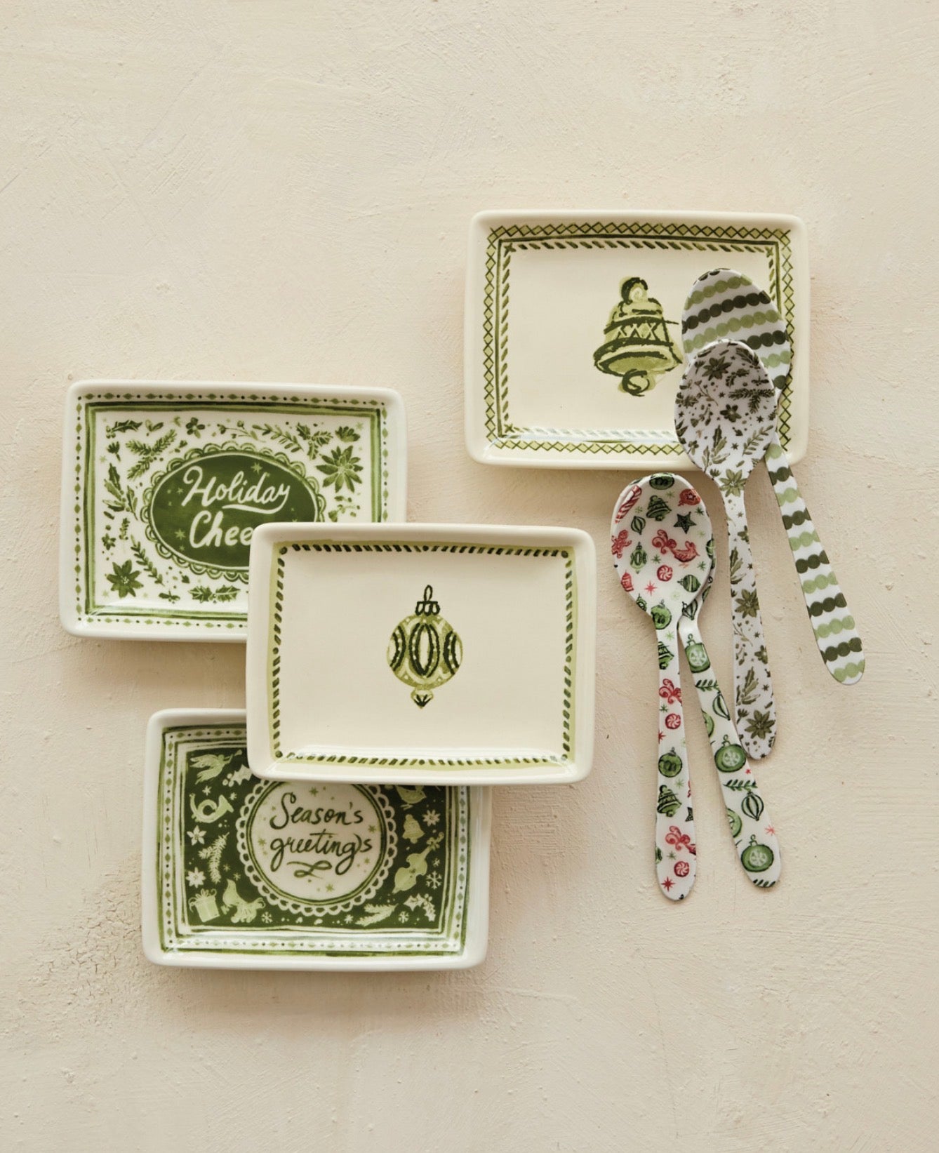 Stoneware Dish with Holiday Design/Saying, 4 Styles