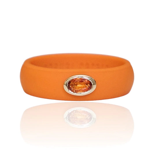 Oval Sapphire Silicone Ring