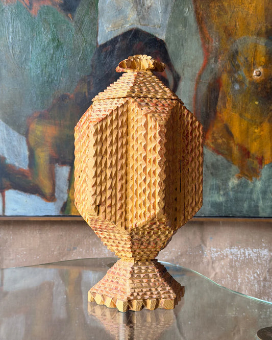 Tramp Art Lidded Vessel