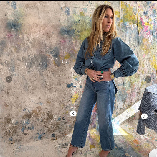 Puff Sleeve Denim Shirt